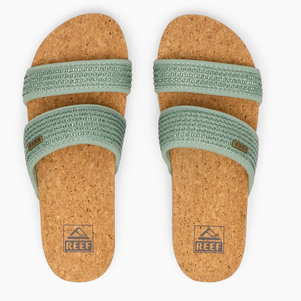 Reef Women's Teal Green Slide Sandals - Picture 8 of 10